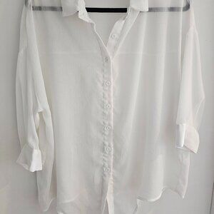 Zaful Sheer Button Up